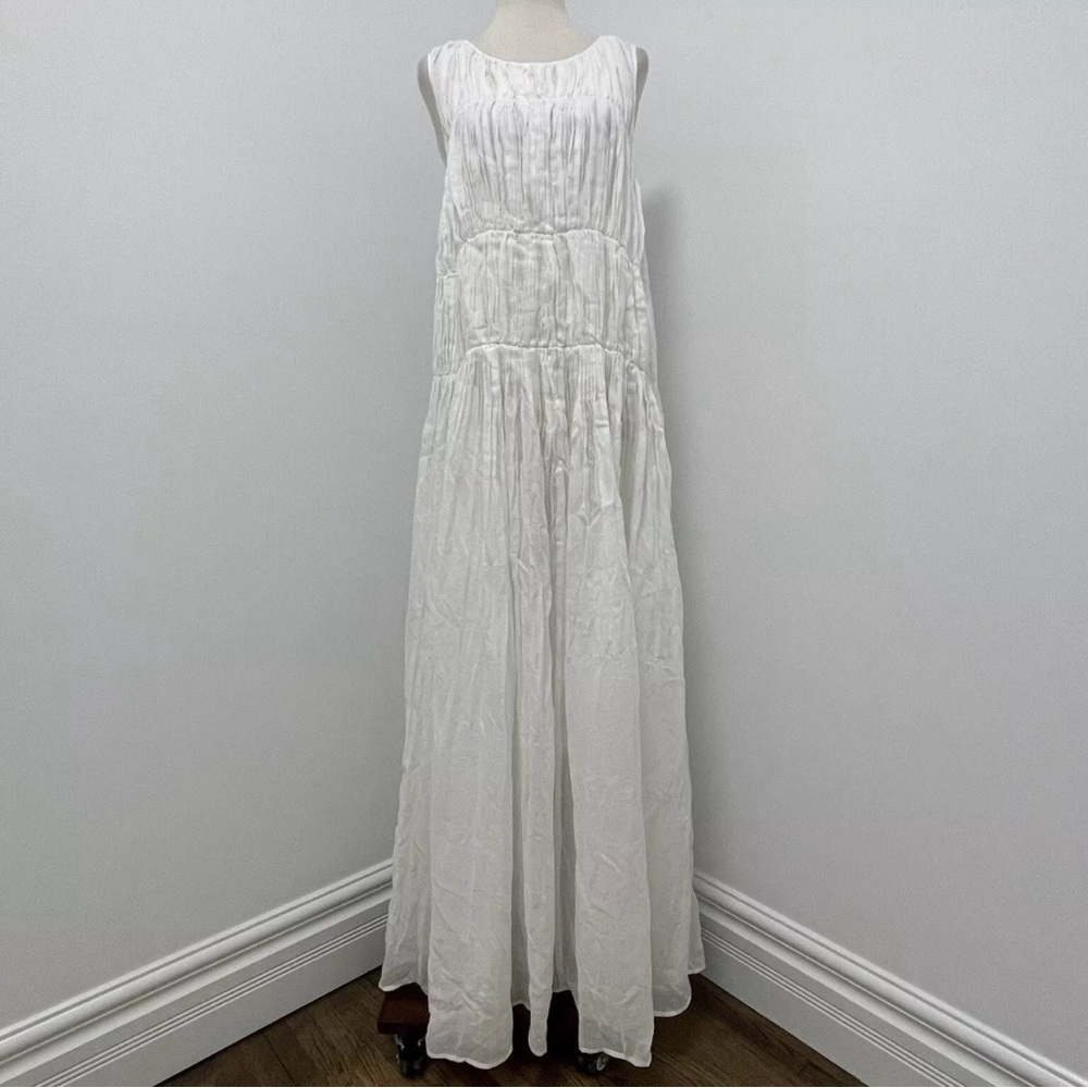 NWT H&M Rami White Sleeveless Maxi Dress Size Medium